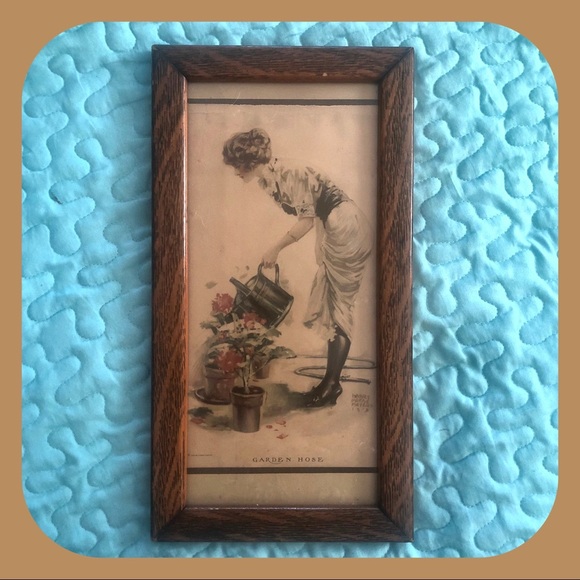Vintage Other - VINTAGE Wood Frame ‘Garden Hose’ 1913 H. Myers LHJ